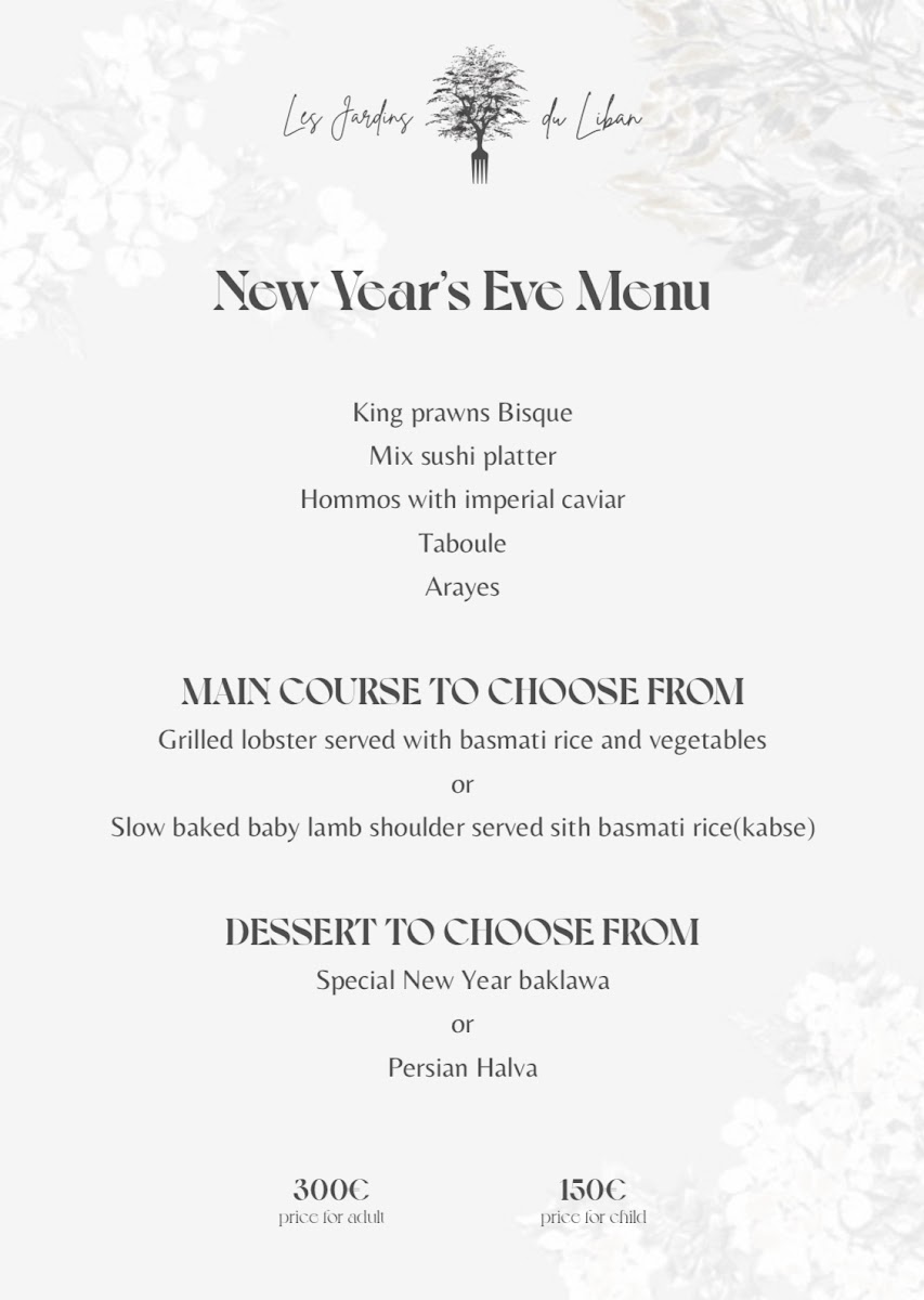 Menu Les Jardins Du Liban-2